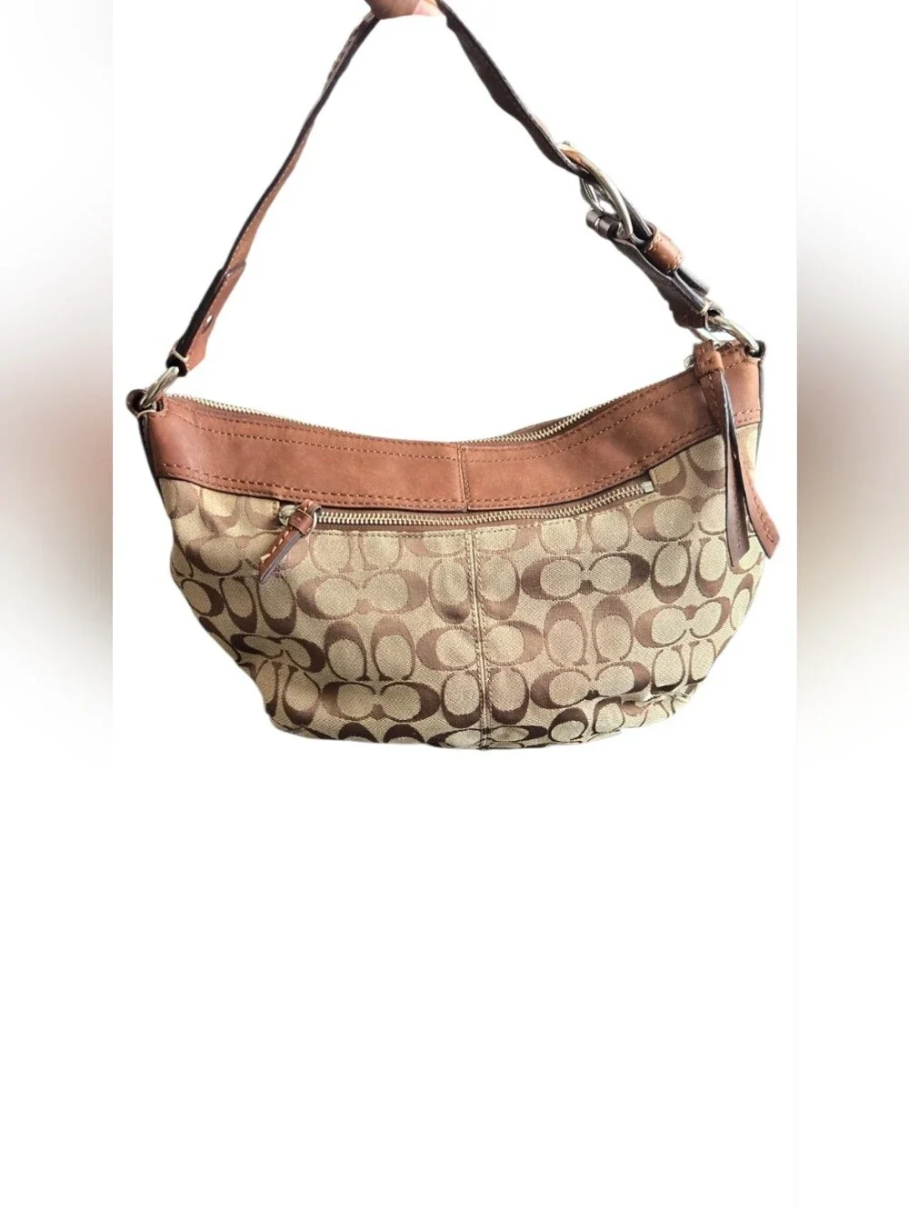 Coach Vintage Y2K Brown Signature Canvas and Leather Large Hobo Shoulder Bag - Picture 2 of 12